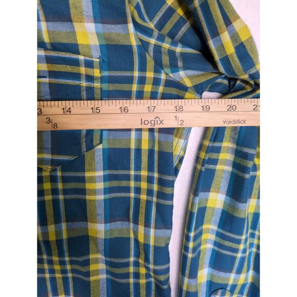 The North Face Women’s Button Up Plaid Shirt Green Blue Gorpcore Size M - Picture 7 of 8
